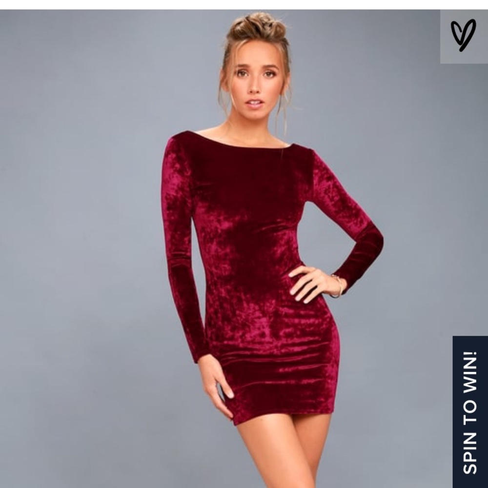 Lulu’s Crushed Red Velvet Dress